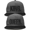 imageDALIX King Queen Hat Set Mens Womens Flat Bill Couples CapBlack Dark Gray