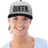 imageDALIX King Queen Hat Set Mens Womens Flat Bill Couples CapBlack Light Gray
