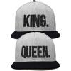imageDALIX King Queen Hat Set Mens Womens Flat Bill Couples CapBlack Light Gray