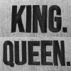 imageDALIX King Queen Hat Set Mens Womens Flat Bill Couples CapBlack Light Gray