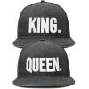 imageDALIX King Queen Hat Set Mens Womens Flat Bill Couples CapDark Gray