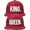 imageDALIX King Queen Hat Set Mens Womens Flat Bill Couples CapMaroon