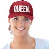 imageDALIX King Queen Hat Set Mens Womens Flat Bill Couples CapMaroon