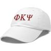 imageDALIX Phi Kappa Psi Greek Letters Ball Cap Embroidered HatWhite