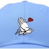 imageDALIX Prayer Hands Hat Baseball Cap Rose Dad Hats Black White Pink Blue Gray TanLight Blue