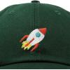 imageDALIX Rocket Hat Space Dad Caps Embroidered Custom Cap Cotton Hats NASADark Green