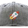 imageDALIX Rocket Hat Space Dad Caps Embroidered Custom Cap Cotton Hats NASAWashed Black