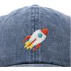 imageDALIX Rocket Hat Space Dad Caps Embroidered Custom Cap Cotton Hats NASAWashed Navy Blue