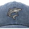 imageDALIX Shark Hat Embroidered Baseball Cap Great WhiteNavy Blue Vintage