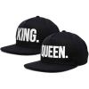 imageDALIX King Queen Hat Set Mens Womens Flat Bill Couples CapBlack