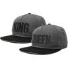 imageDALIX King Queen Hat Set Mens Womens Flat Bill Couples CapBlack Dark Gray