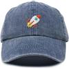 imageDALIX Rocket Hat Space Dad Caps Embroidered Custom Cap Cotton Hats NASAWashed Navy Blue
