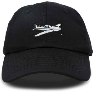 imageAviator Airplane Ball Cap Embroidered HatBlack