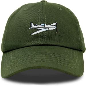 imageAviator Airplane Ball Cap Embroidered HatOlive