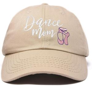 imageDALIX Dance Mom Hat Support Daughter Embroidered Cotton CapKhaki