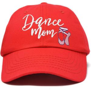 imageDALIX Dance Mom Hat Support Daughter Embroidered Cotton CapRed