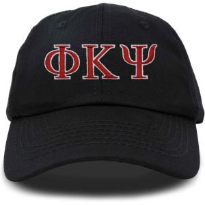 imageDALIX Phi Kappa Psi Greek Letters Ball Cap Embroidered HatBlack