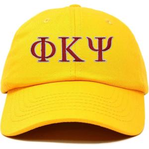 imageDALIX Phi Kappa Psi Greek Letters Ball Cap Embroidered HatGold