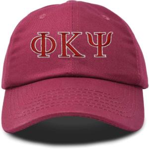 imageDALIX Phi Kappa Psi Greek Letters Ball Cap Embroidered HatMaroon