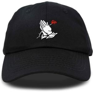 imageDALIX Prayer Hands Hat Baseball Cap Rose Dad Hats Black White Pink Blue Gray TanBlack
