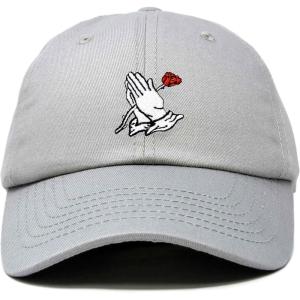 imageDALIX Prayer Hands Hat Baseball Cap Rose Dad Hats Black White Pink Blue Gray TanGray