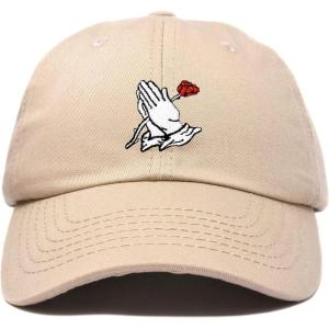 imageDALIX Prayer Hands Hat Baseball Cap Rose Dad Hats Black White Pink Blue Gray TanKhaki