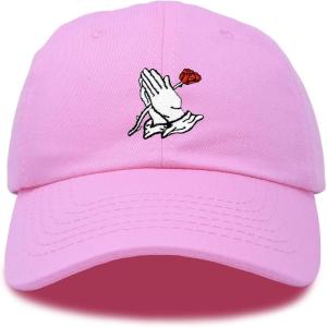 imageDALIX Prayer Hands Hat Baseball Cap Rose Dad Hats Black White Pink Blue Gray TanLight Pink