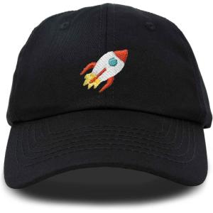 imageDALIX Rocket Hat Space Dad Caps Embroidered Custom Cap Cotton Hats NASABlack