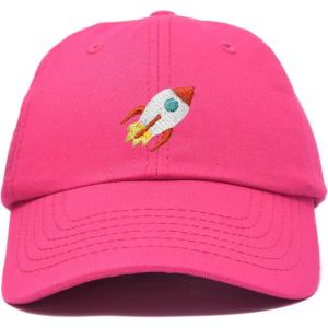 imageDALIX Rocket Hat Space Dad Caps Embroidered Custom Cap Cotton Hats NASAHot Pink