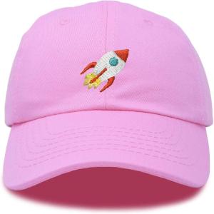 imageDALIX Rocket Hat Space Dad Caps Embroidered Custom Cap Cotton Hats NASALight Pink