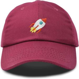 imageDALIX Rocket Hat Space Dad Caps Embroidered Custom Cap Cotton Hats NASAMaroon