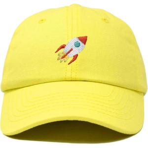 imageDALIX Rocket Hat Space Dad Caps Embroidered Custom Cap Cotton Hats NASAMinion Yellow