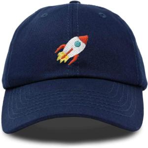 imageDALIX Rocket Hat Space Dad Caps Embroidered Custom Cap Cotton Hats NASANavy Blue