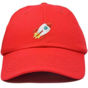 imageDALIX Rocket Hat Space Dad Caps Embroidered Custom Cap Cotton Hats NASARed