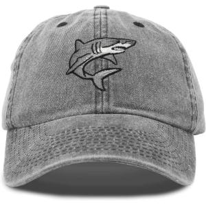 imageDALIX Shark Hat Embroidered Baseball Cap Great WhiteBlack Vintage