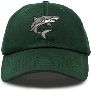 imageDALIX Shark Hat Embroidered Baseball Cap Great WhiteDark Green