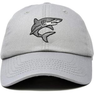 imageDALIX Shark Hat Embroidered Baseball Cap Great WhiteGray