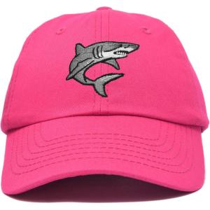 imageDALIX Shark Hat Embroidered Baseball Cap Great WhiteHot Pink