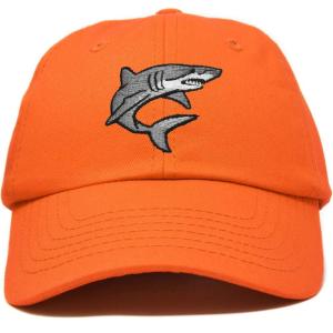 imageDALIX Shark Hat Embroidered Baseball Cap Great WhiteOrange