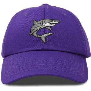 imageDALIX Shark Hat Embroidered Baseball Cap Great WhitePurple