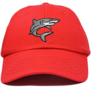 imageDALIX Shark Hat Embroidered Baseball Cap Great WhiteRed
