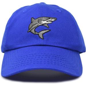 imageDALIX Shark Hat Embroidered Baseball Cap Great WhiteRoyal Blue