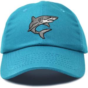 imageDALIX Shark Hat Embroidered Baseball Cap Great WhiteTeal
