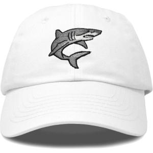 imageDALIX Shark Hat Embroidered Baseball Cap Great WhiteWhite