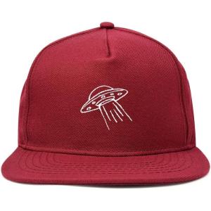 imageDALIX UFO Snapback Flat Bill Baseball Hat Embroidered Cap MensMaroon