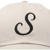 imageDALIX Initial Hat Letter S Womens Baseball Cap Monogram Cursive EmbroiderBeige