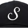 imageDALIX Initial Hat Letter S Womens Baseball Cap Monogram Cursive EmbroiderBlack
