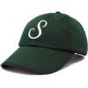 imageDALIX Initial Hat Letter S Womens Baseball Cap Monogram Cursive EmbroiderDark Green