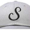 imageDALIX Initial Hat Letter S Womens Baseball Cap Monogram Cursive EmbroiderGray