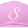 imageDALIX Initial Hat Letter S Womens Baseball Cap Monogram Cursive EmbroiderLight Pink